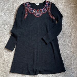 THML Black Dress with Vibrant Embroidery